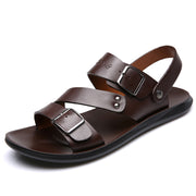 Men Leather Buckle Sandals