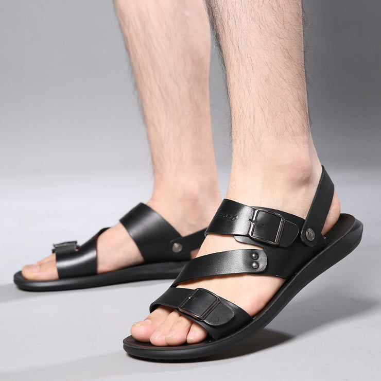 Men Leather Buckle Sandals