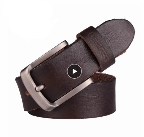 High-end Cow Leather Pin Buckle Belt Men