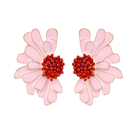 Personality Irregular Dasiy Flower Earrings for Woman Party Casual