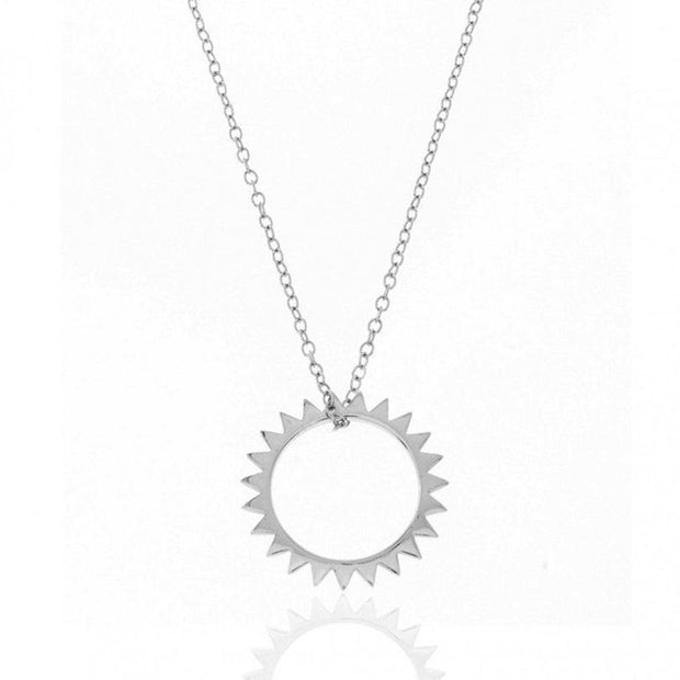 Woman Sunlight Ring Pendant Necklace