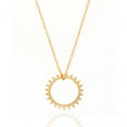 Woman Sunlight Ring Pendant Necklace