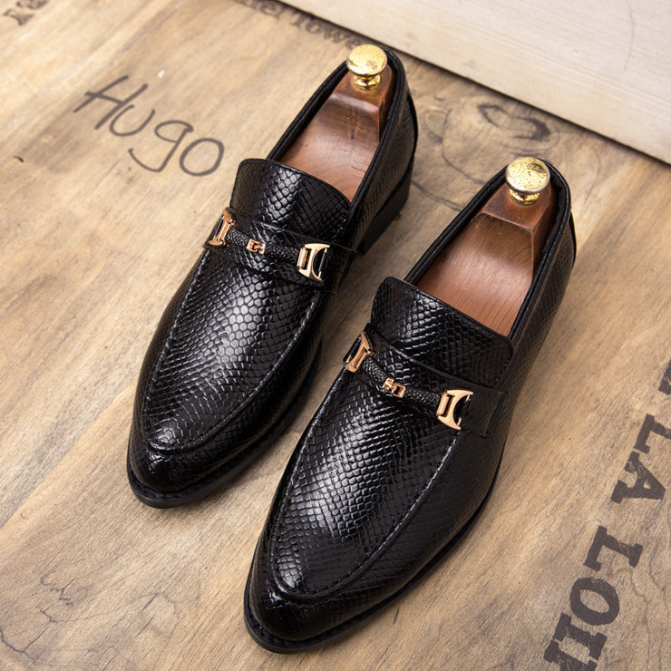 Men Snake Skin Loafer Shoes