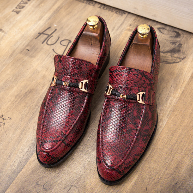 Men Snake Skin Loafer Shoes