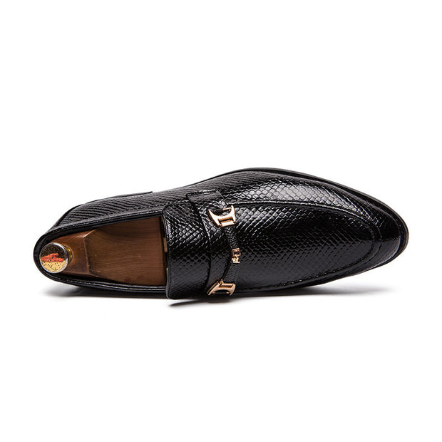 Men Snake Skin Loafer Shoes