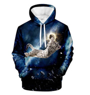 men Cute cat Hoodie