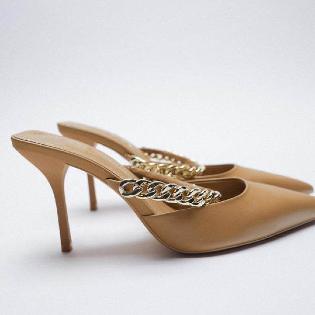 Woman Low Stiletto Heel