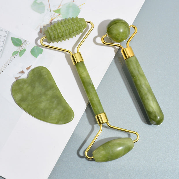 Roller With Three Sets Of Facial Jade Massager