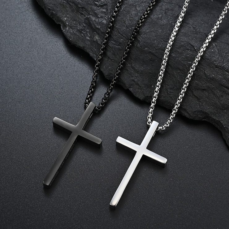 Alloy Simple Cross Necklace Men Style Pendant