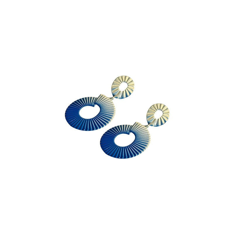 Geometric hand-painted gradient exaggerated earrings