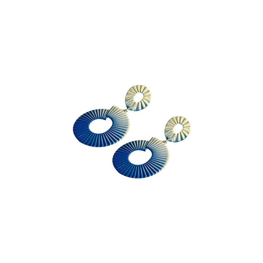 Geometric hand-painted gradient exaggerated earrings