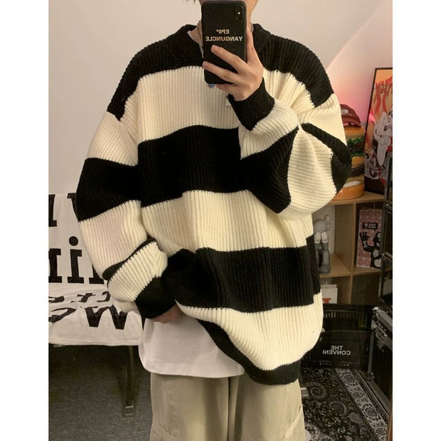 Men's Vintage Stripe Knitwear Coat