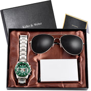 Quartz Watch Sunglasses set Men