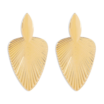 Metallic cattail leaf earrings