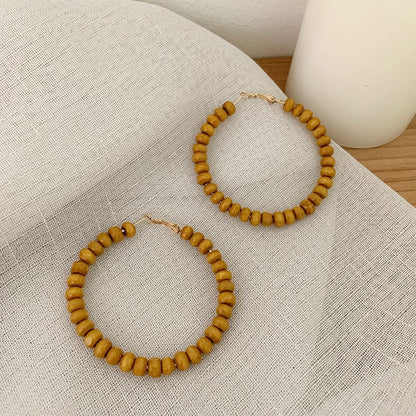 Retro Exaggerated Geometric Rattan Woven Earrings