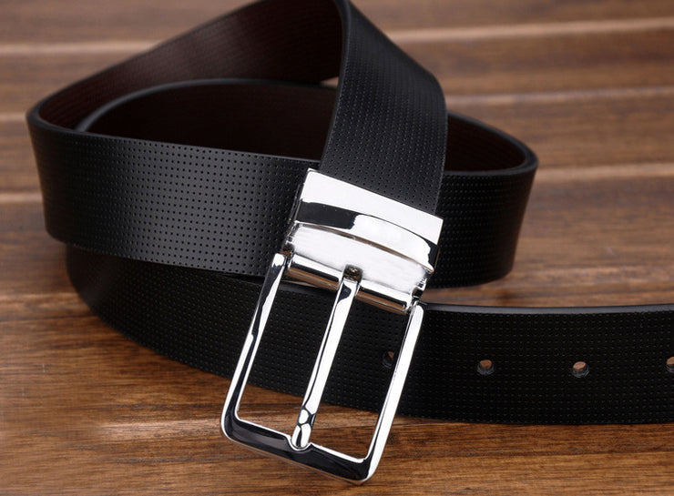 Men's simple rotating buckle belt