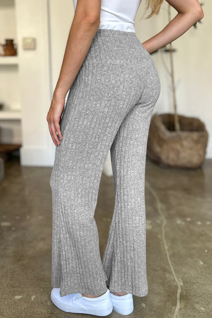 FAM-FAM Ribbed High Waist Flare Pants