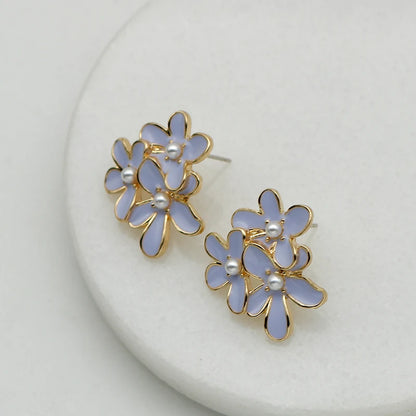 Oil multi flower earrings