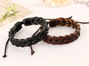 Pure Woven Men Leather Bracelet