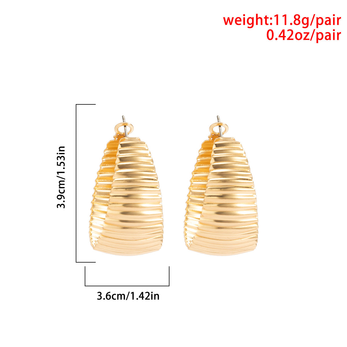 Exaggerated Punk Metal Stripe C-Shaped Earrings