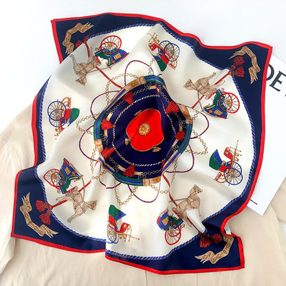 Carriage Silk Warm Scarf Fashionable Decoration Square Four Seasons Universal Scarf