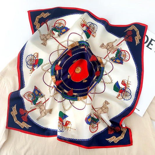 Carriage Silk Warm Scarf Fashionable Decoration Square Four Seasons Universal Scarf