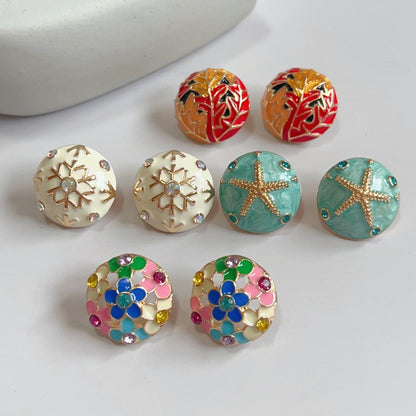 Round  four seasons style earrings