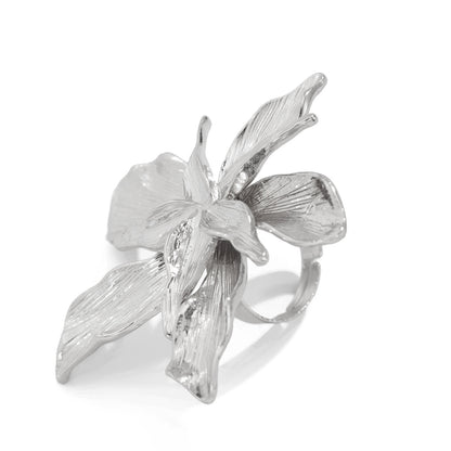 Oval Spiral Imitation Pearl Ring