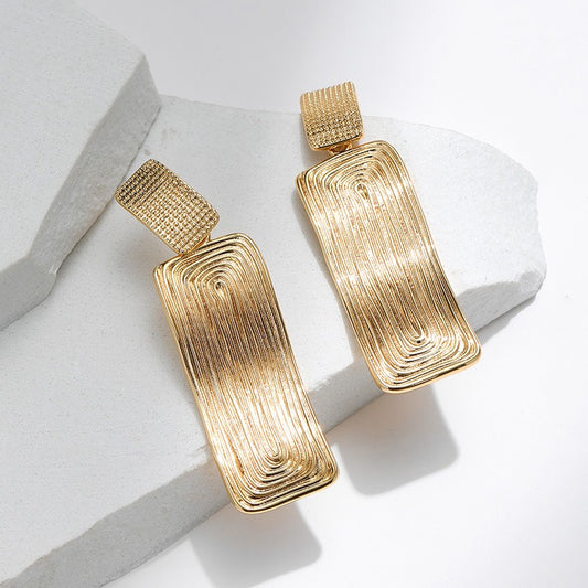 Geometric square design earrings