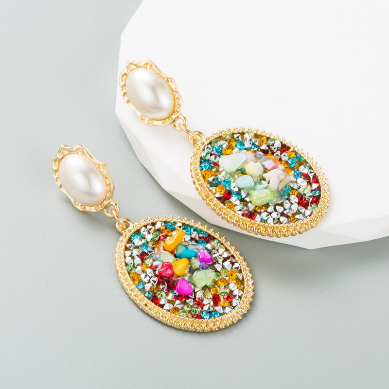 European & American Style Gold-Plated Statement Earrings – 7.5 cm