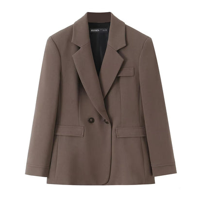 Double breasted suit jacket+leg cinching pants