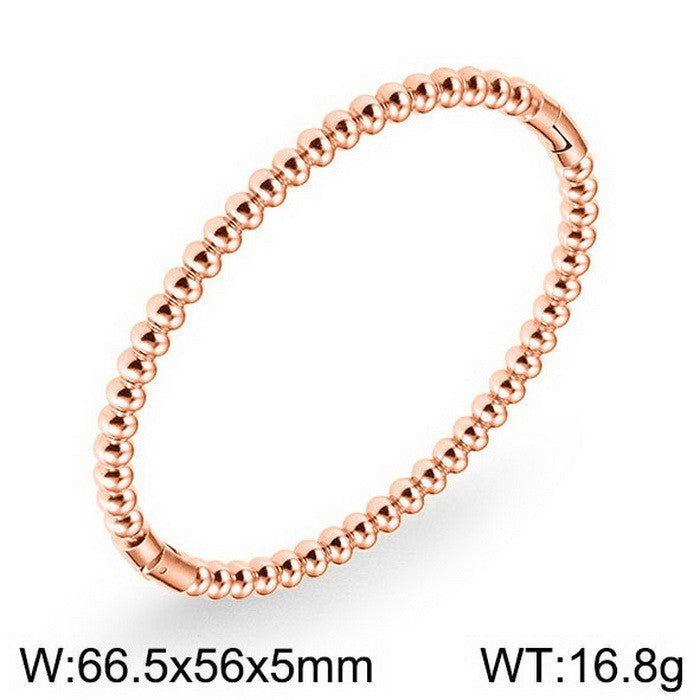 Bamboo Joint Design Stainless Steel Bracelet 18K Gold Plated Versatile High-Grade Plain Circle Bracelet
