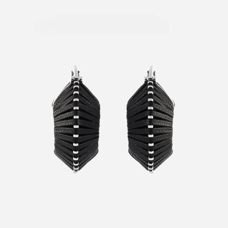 Round Drum Rope Stereoscopic Earrings