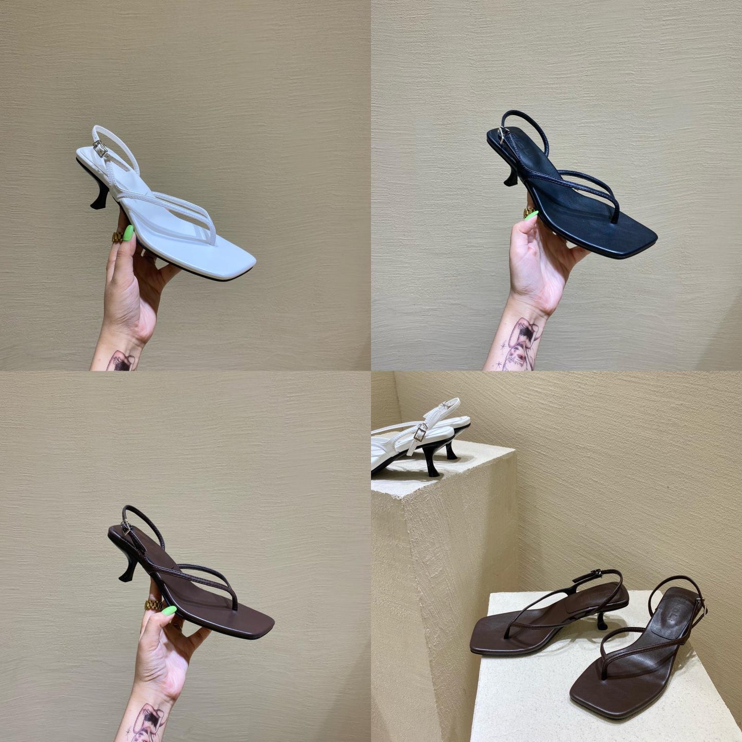 Women Square-Toe High-Heeled