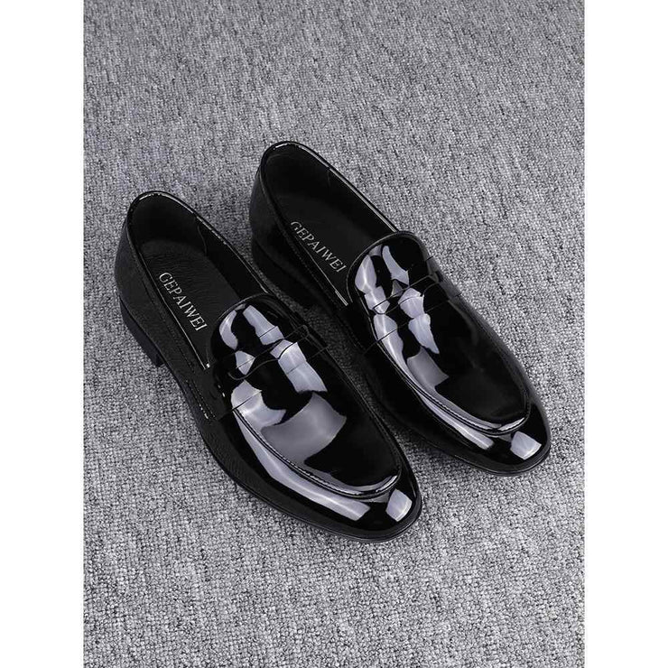 Glossy Slip-on Casual loafers Leather Shoes