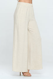 RENEE C Linen Wide Leg Pants with Pockets