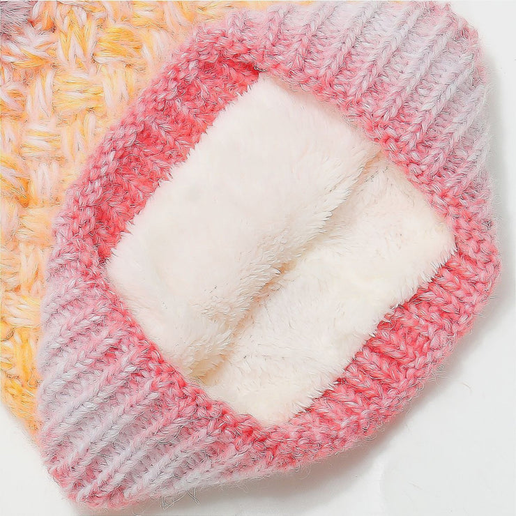 Gradient Knit Hat with Pompom