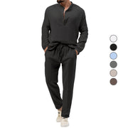 Men Solid Color Casual Set