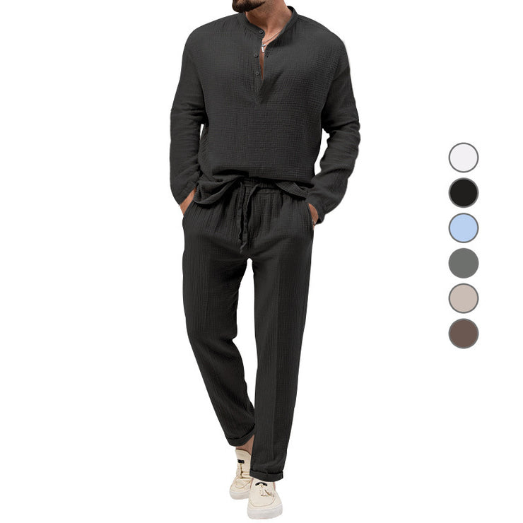 Men Solid Color Casual Set