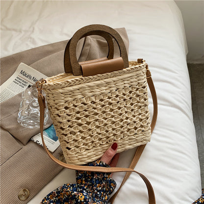 Straw Top Handle For Women