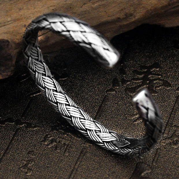 Vintage Twist Hand-Made Silver Bracelet Men