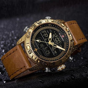 Men Leather Quartz Watch