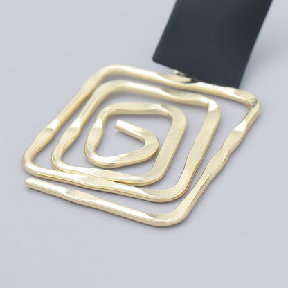 Retro Geometric Metal Drop Earrings