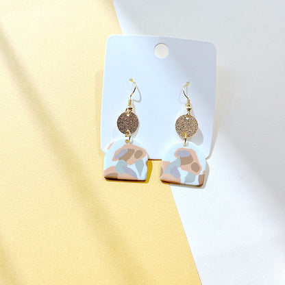 Milk Coffee Soft Geometric Camo Earrings – INS Style