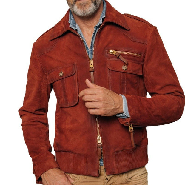 Slim Fit Solid Color Fashion Jacket For Men