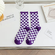 Women's Chessboard Fashion Tube Socks