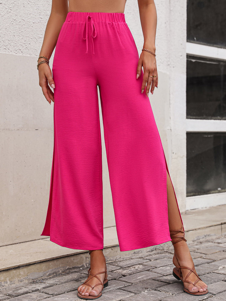 Honey High Waist Slit Wide Leg Pants