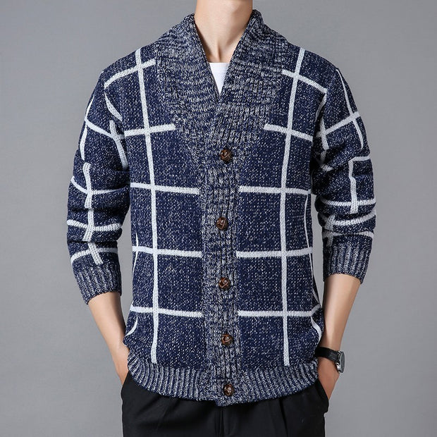 Men's Plaid Cardigan