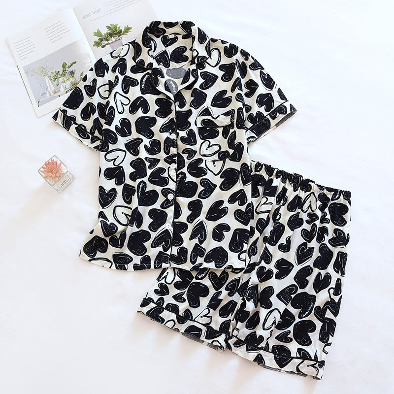 Cotton short sleeved sleepwear set
