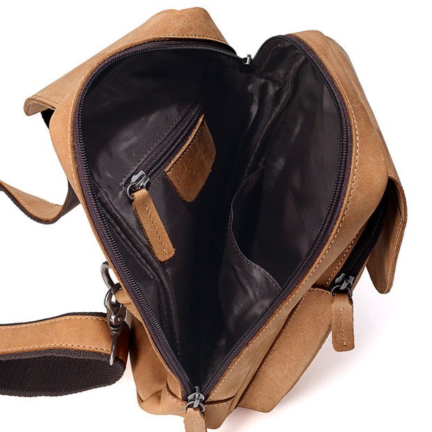 Vintage Leather chest pack men bag